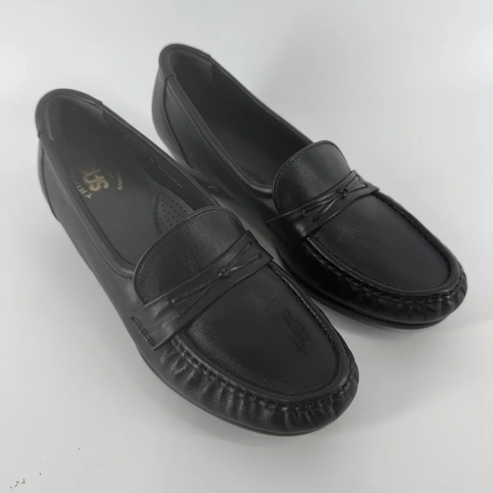 SAS Women's 8.5 N Shoes‎ Easier Dress Tripad Comfort Black Leather Loafer Flats